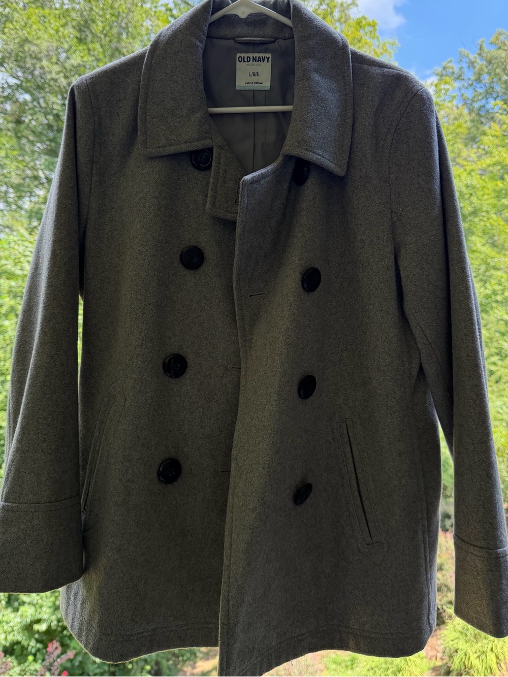 Old Navy Gray Women's Double-Breasted Peacoat